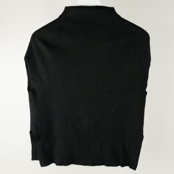 Vince Black Mock Neck Dolman Short Sleeve Wool-Cashmere Blend Sweater - Picture 1 of 5